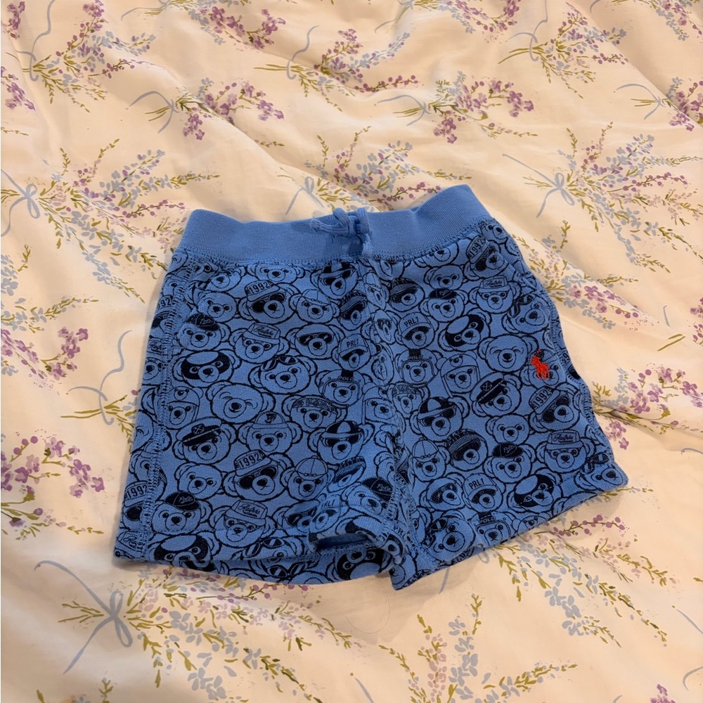 Ralph Lauren Blue Bear Pattern Kids Shorts